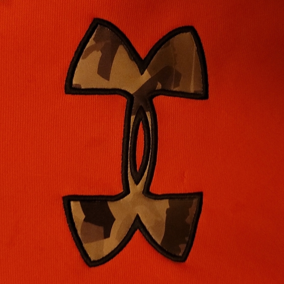 Under Armour Hoodie Youth Size Large Neon Orange and Camo - Picture 2 of 10